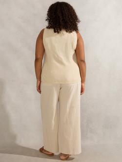 Live Unlimited Curve Petite Drawstring Linen Blend Trousers, Beige - view 2, Beige