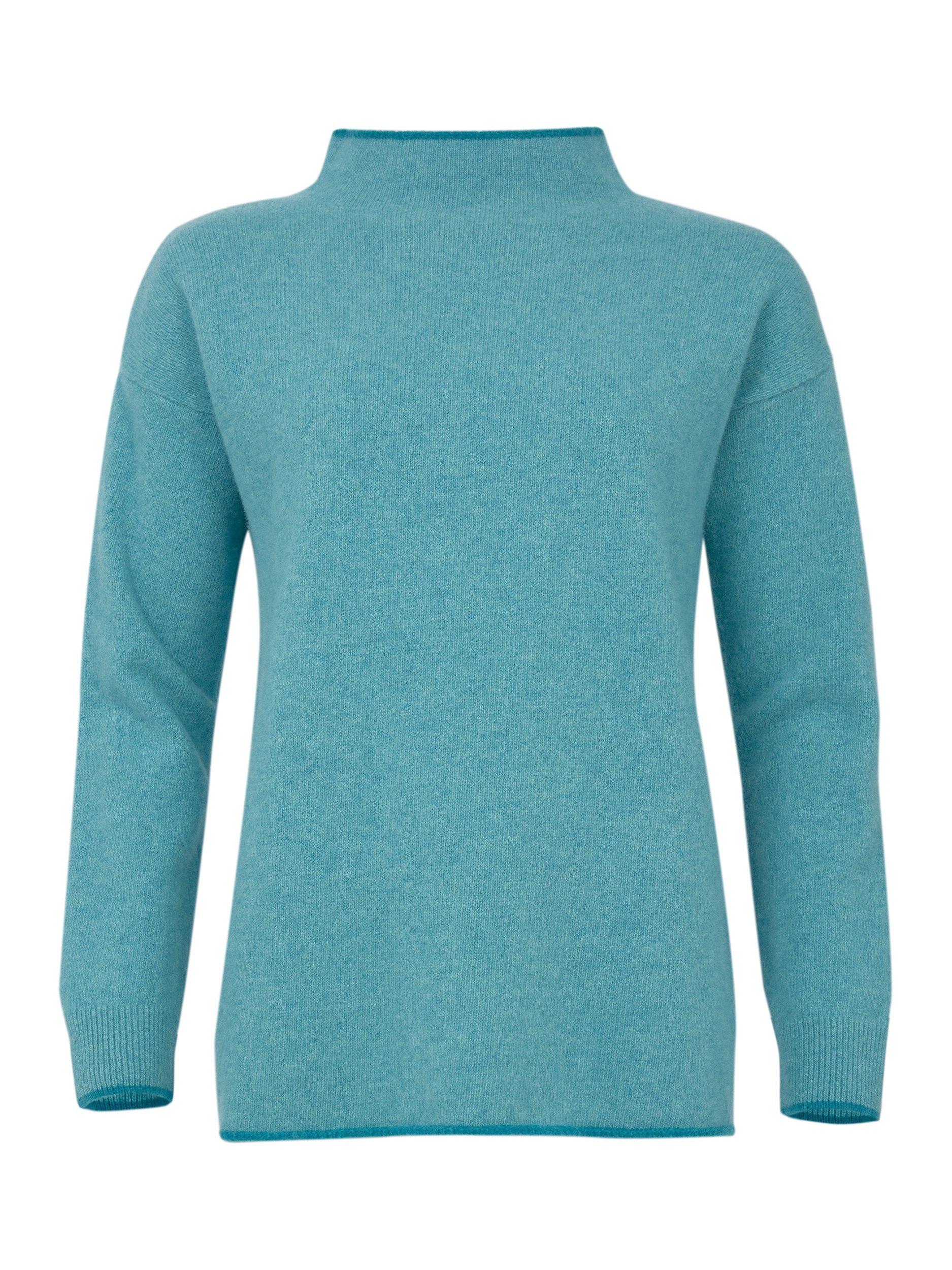 Product image 2 of 3, which shows Celtic & Co. Felted Funnel Neck Pure Wool Jumper, Sea Glass, XS