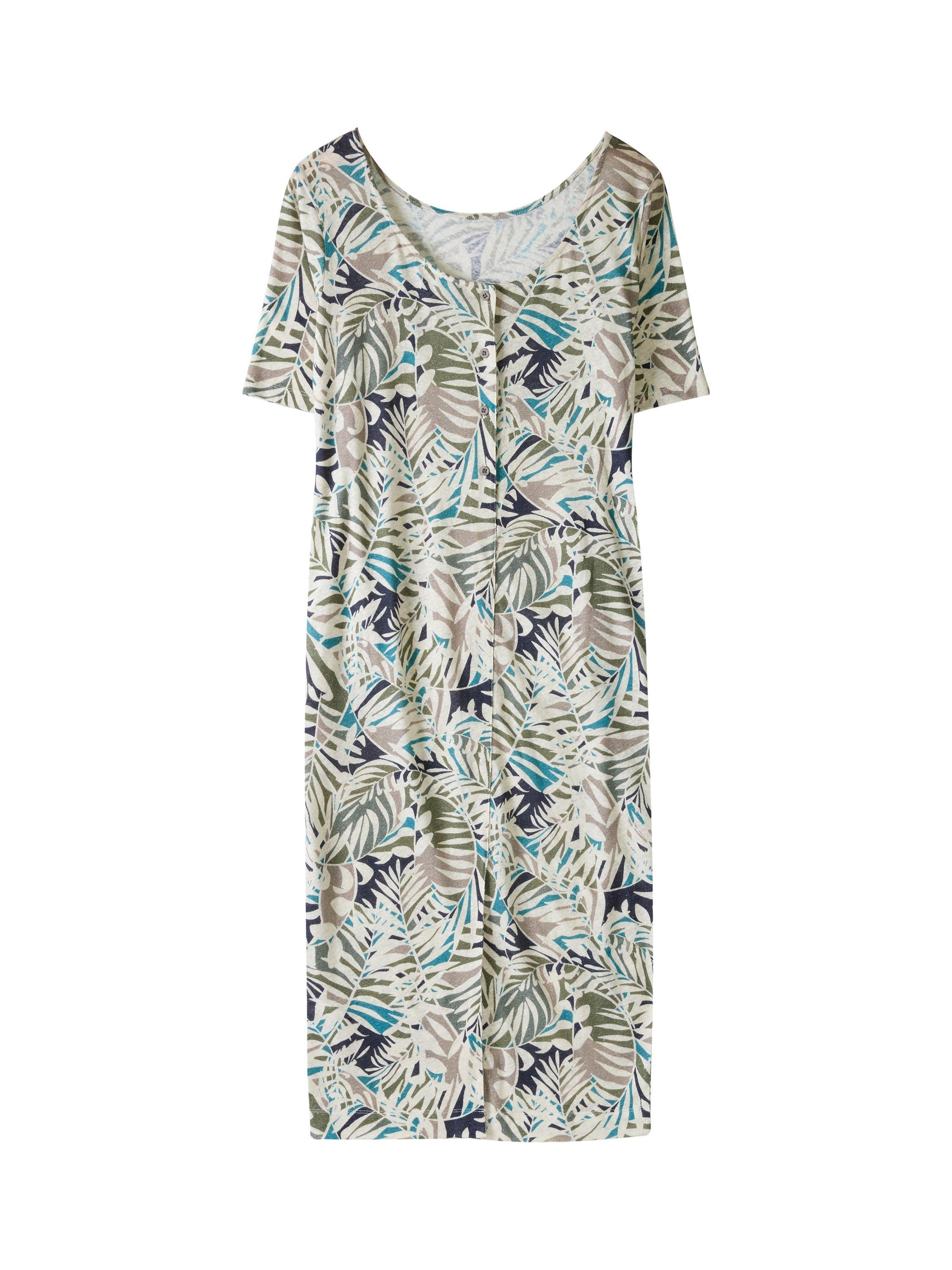 Product image 5 of 6, which shows Celtic & Co. Abstract Floral Button Back Dress, Oatmeal Palm, 8