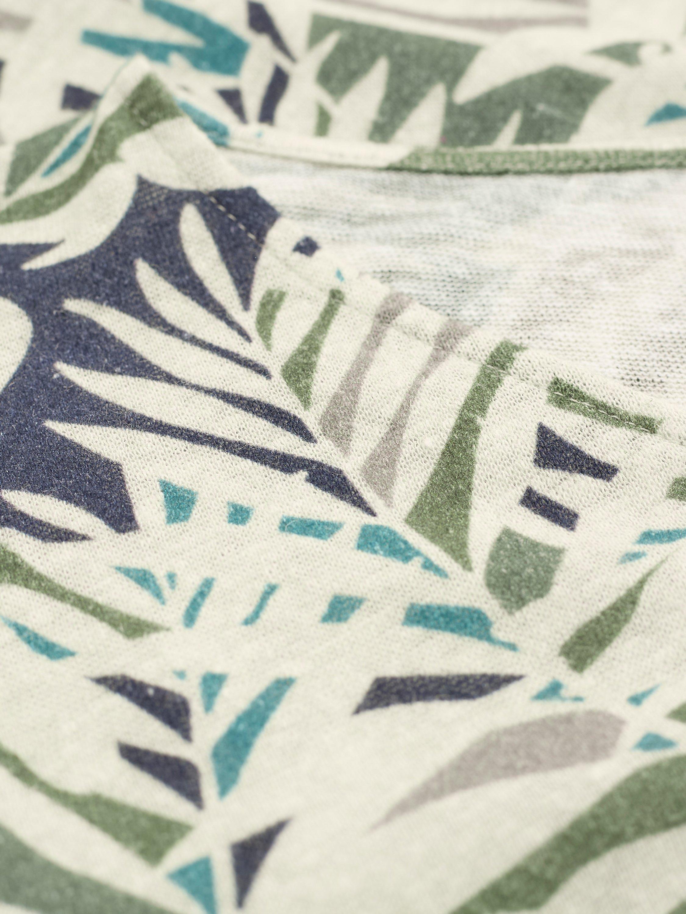 Product image 6 of 6, which shows Celtic & Co. Abstract Floral Button Back Dress, Oatmeal Palm, 8