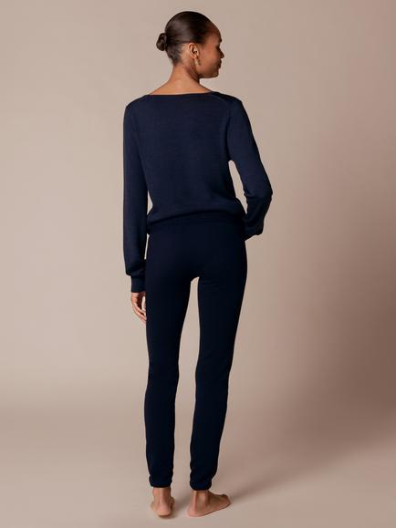 Celtic & Co. Pure Merino Wool Lounge Trousers, Navy - view 2, Navy
