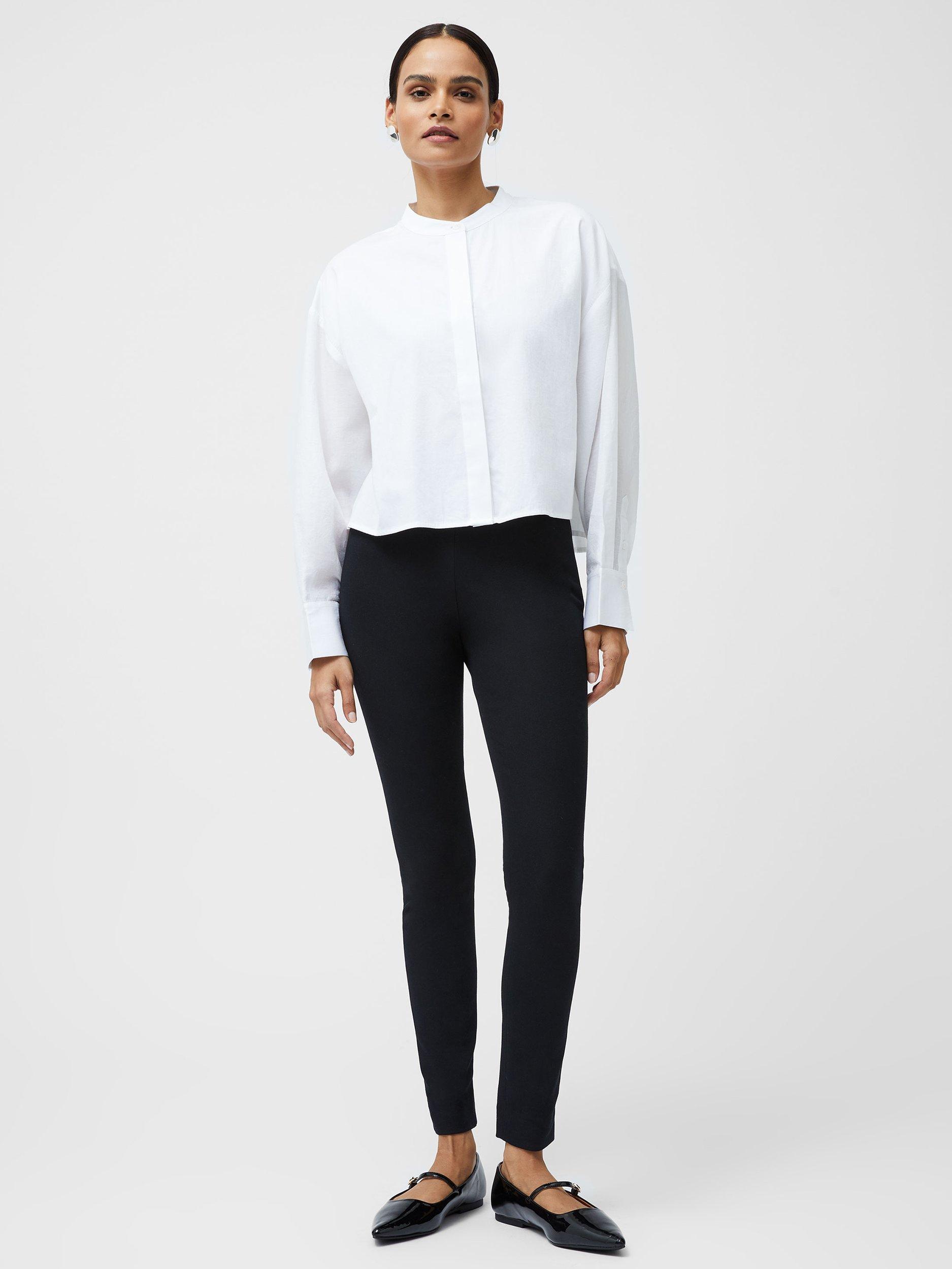 Product image 2 of 5, which shows French Connection Alexis Sheer Sleeve Shirt, White, XS