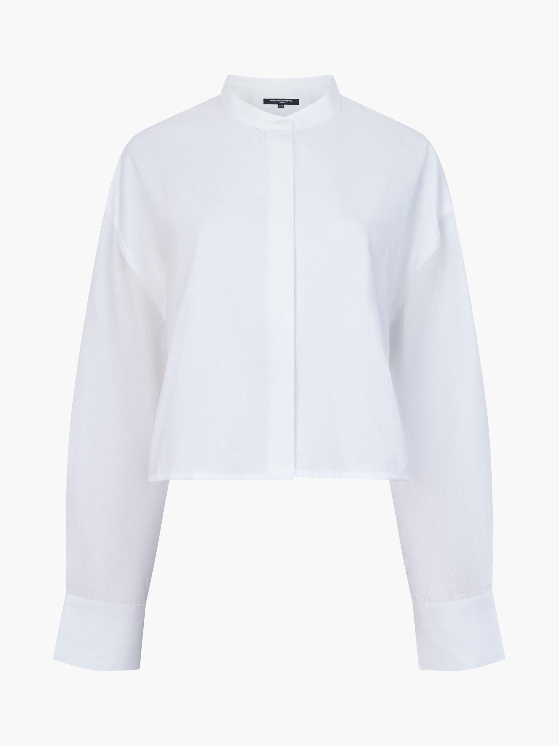 Product image 5 of 5, which shows French Connection Alexis Sheer Sleeve Shirt, White, XS