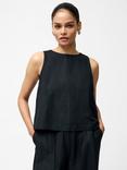 French Connection Birdie Linen Tie Back Swing Top