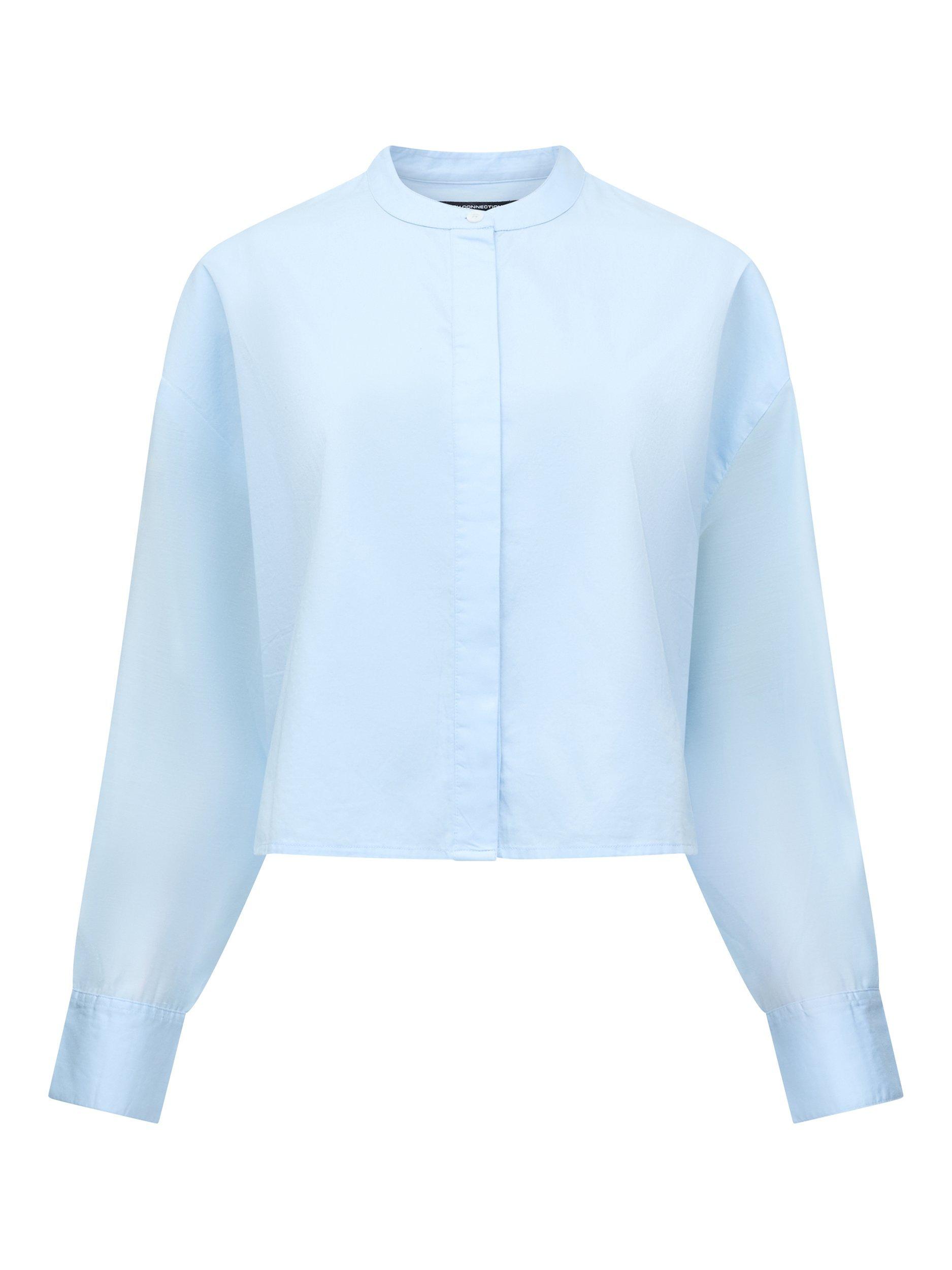 Product image 5 of 5, which shows French Connection Alexis Sheer Sleeve Shirt, Sky Blue, XS