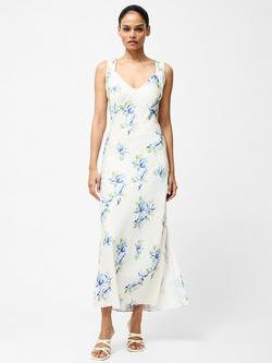 French Connection Ennis Vivian Satin Midaxi Dress, Pale Iris/Multi - view 2, Pale Iris/Multi