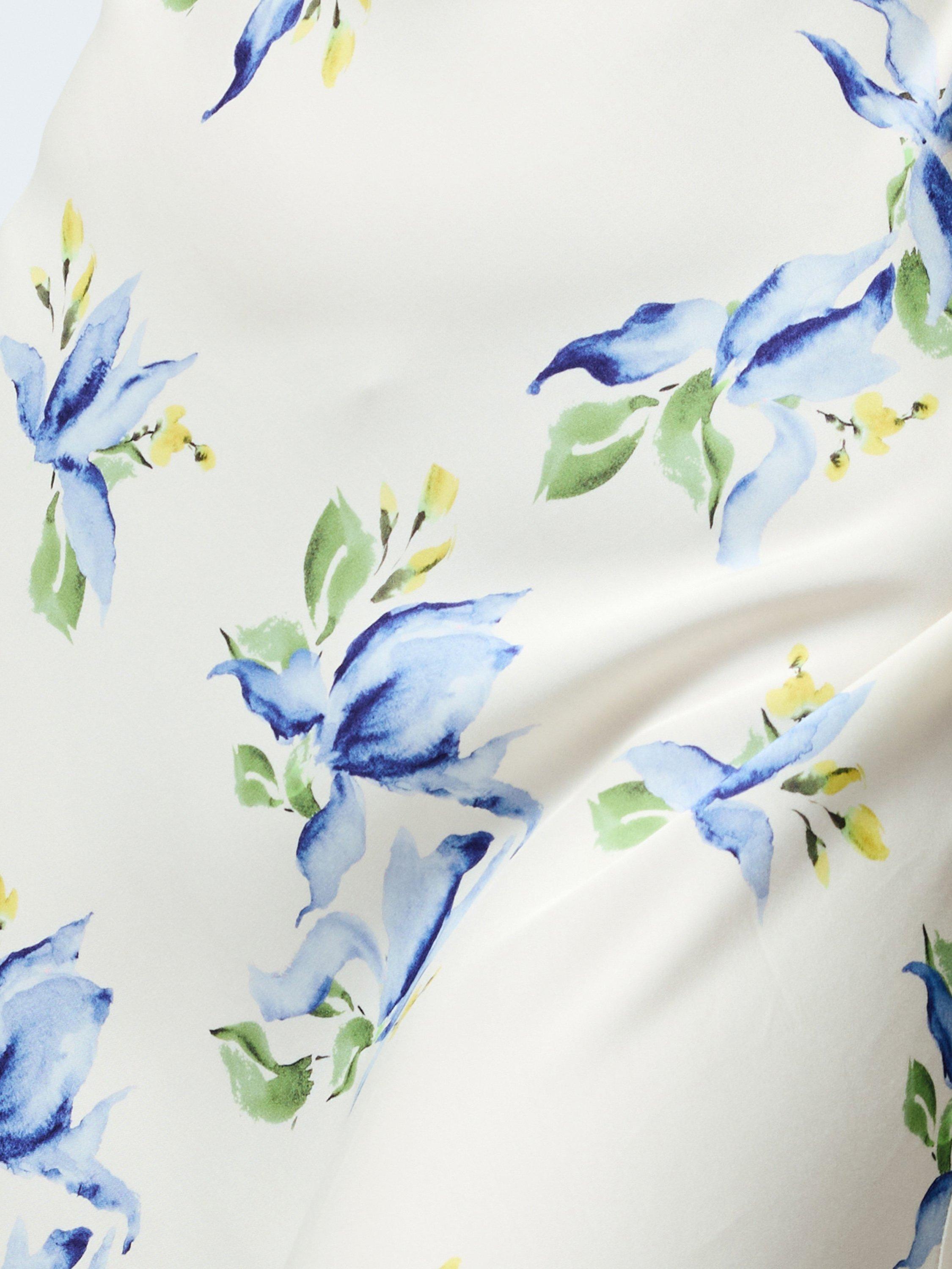 Product image 3 of 5, which shows French Connection Ennis Vivian Satin Midaxi Dress, Pale Iris/Multi, 6