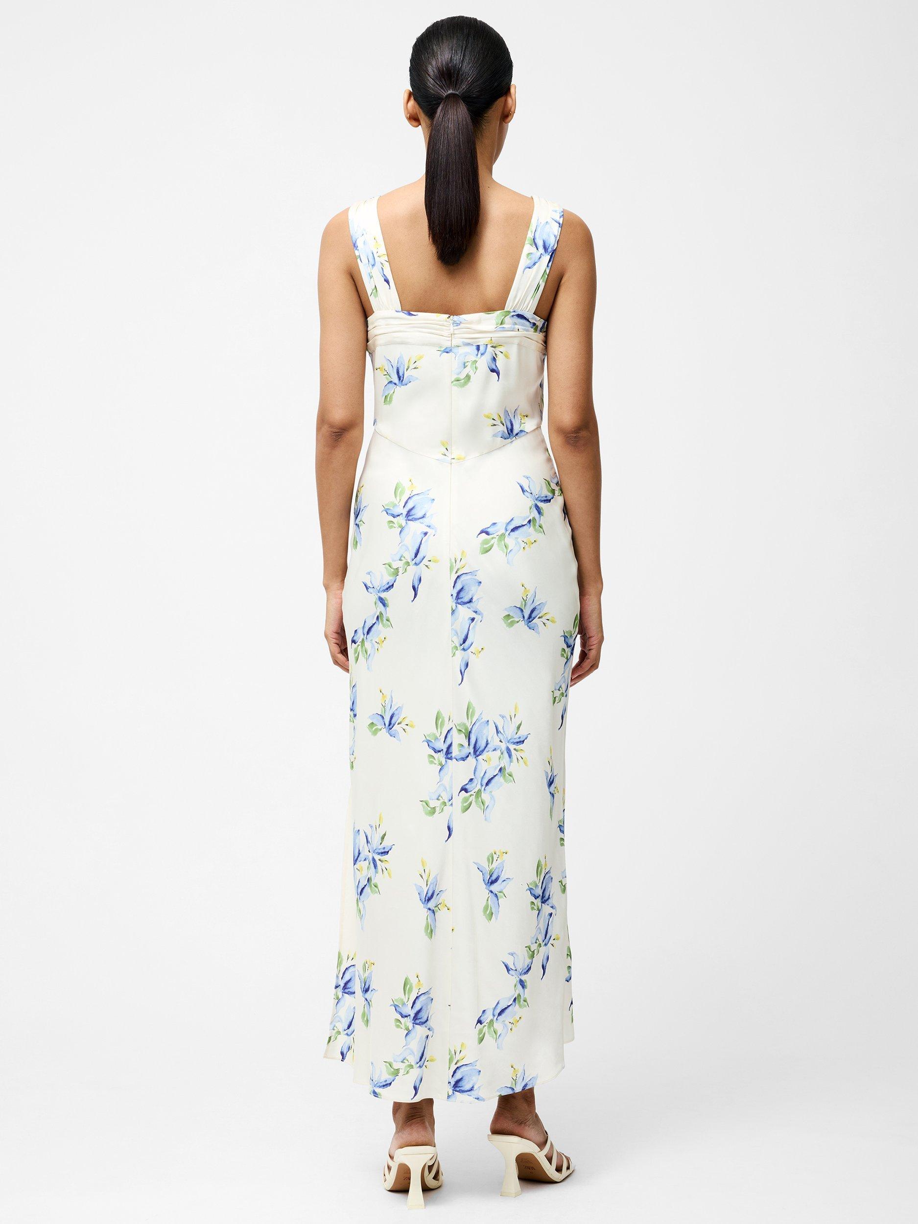 Product image 4 of 5, which shows French Connection Ennis Vivian Satin Midaxi Dress, Pale Iris/Multi, 6