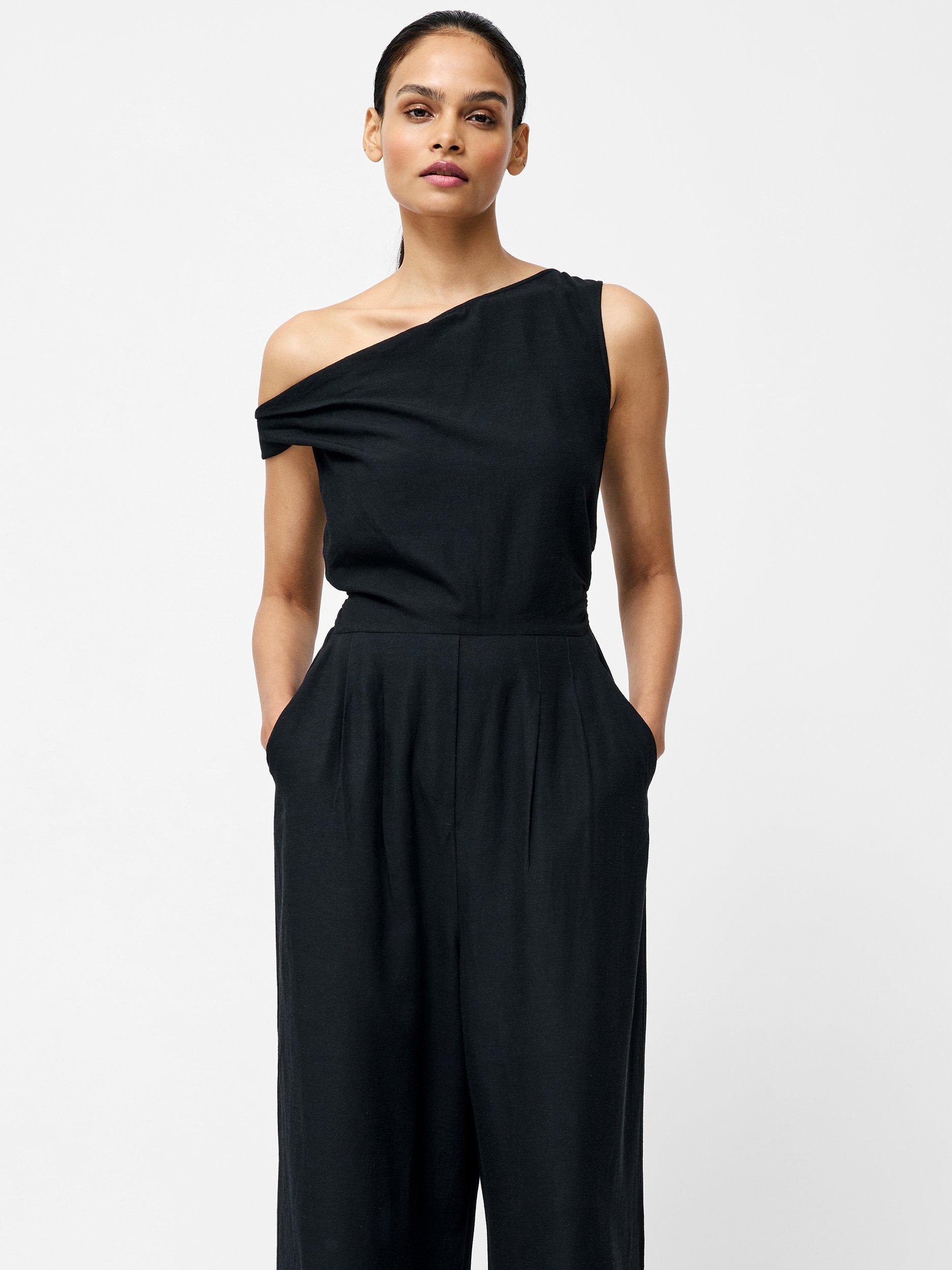French Connection Ariette Wide Leg Jumpsuit, Black