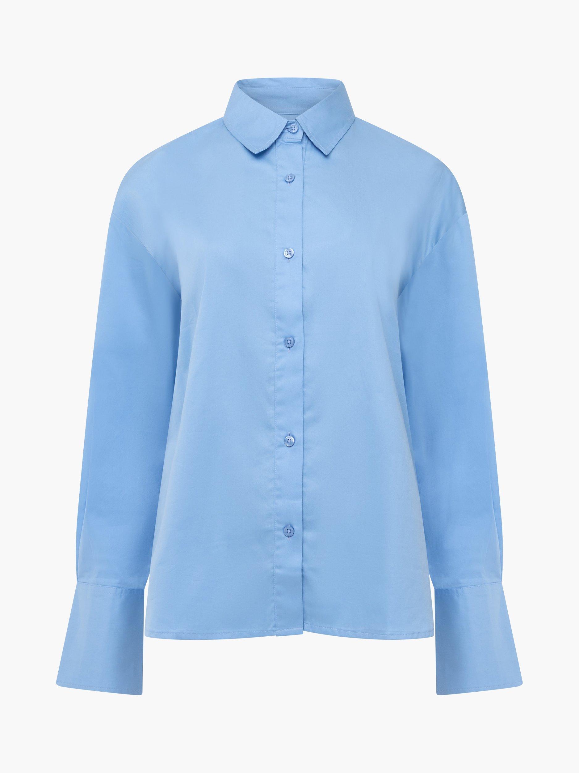 Product image 5 of 5, which shows French Connection Alexis Oversized Cross Back Shirt, Light Blue, XS