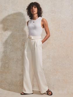 Ro&Zo Petite Folded Trousers, Natural, Natural