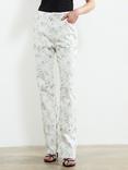 French Connection Serenity Straight Leg Jeans, White/Multi