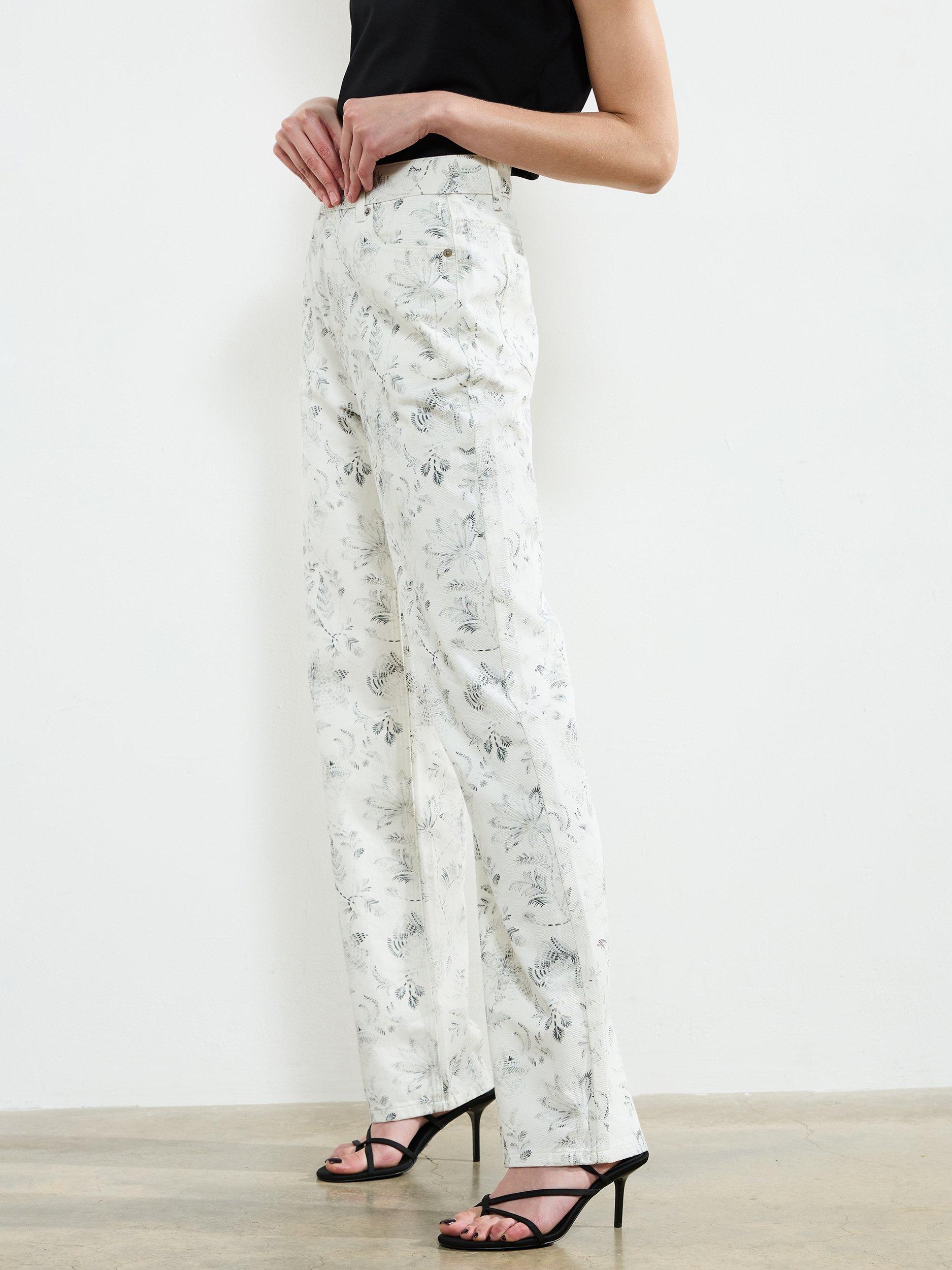 Product image 3 of 5, which shows French Connection Serenity Straight Leg Jeans, White/Multi, 6