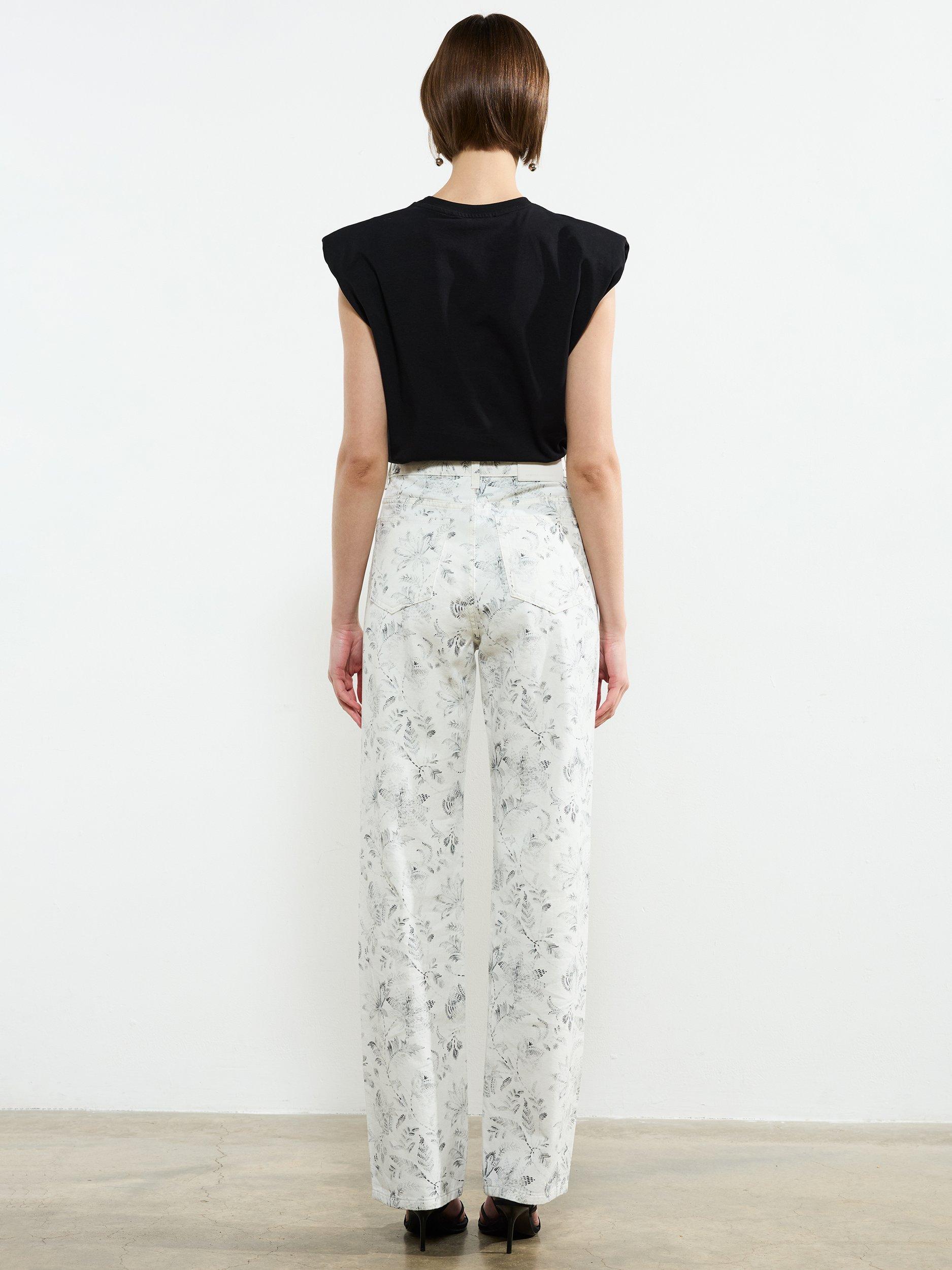 Product image 4 of 5, which shows French Connection Serenity Straight Leg Jeans, White/Multi, 6