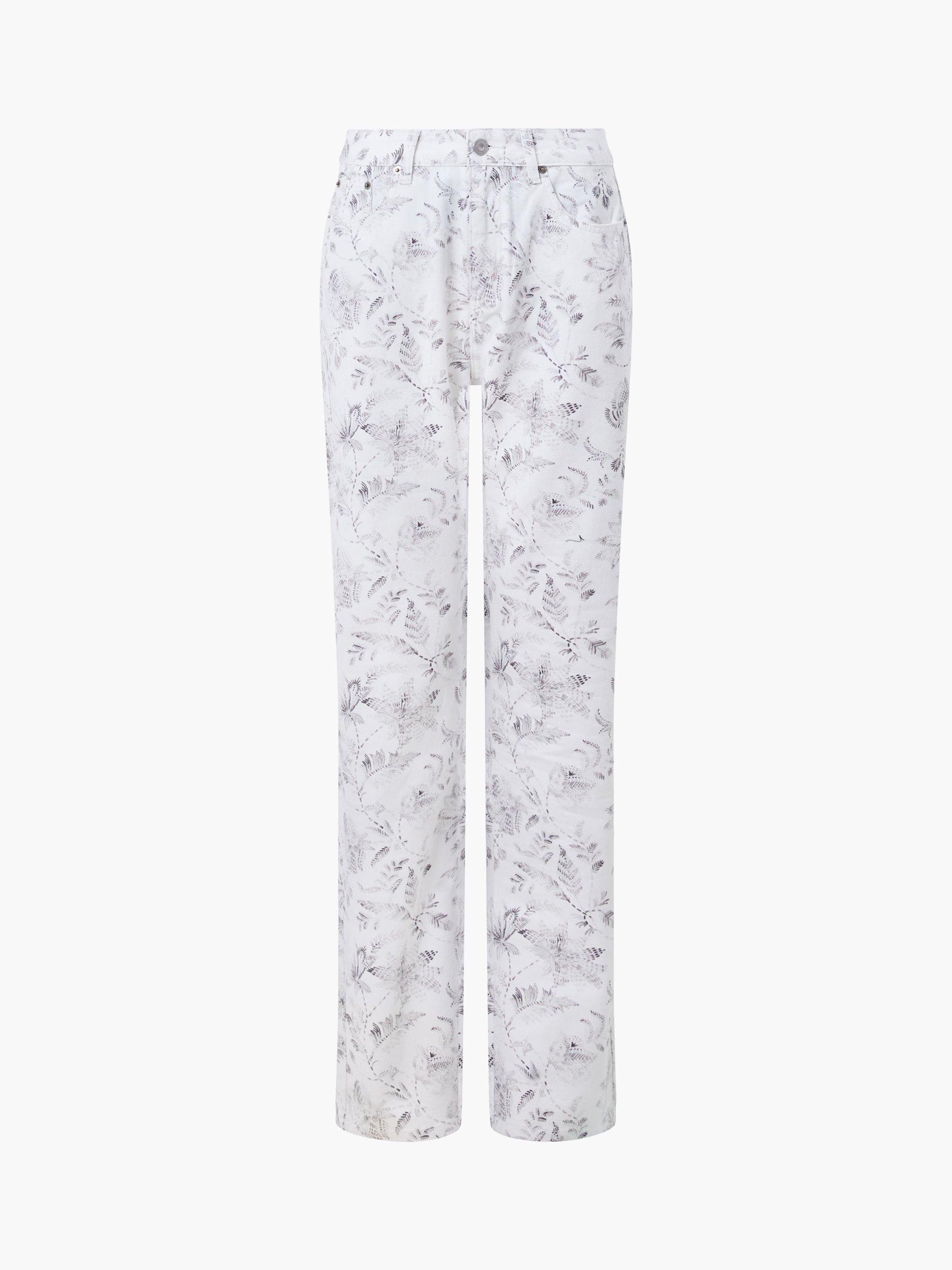 Product image 5 of 5, which shows French Connection Serenity Straight Leg Jeans, White/Multi, 6