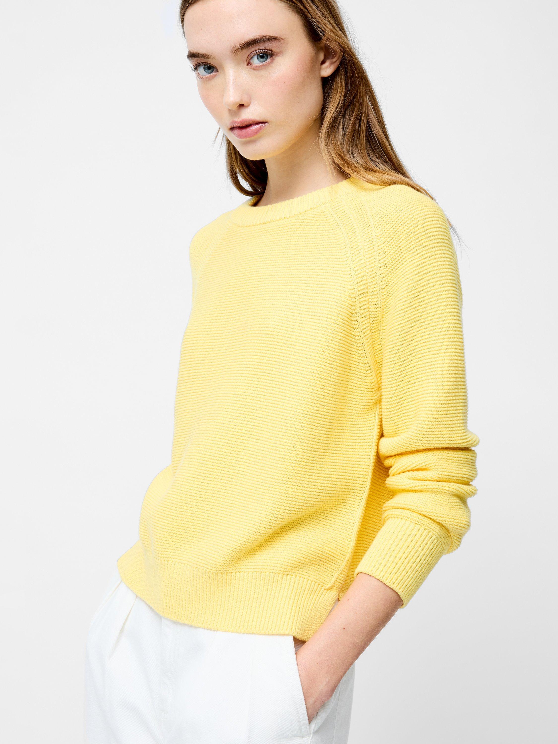 French Connection Lily Mozart Long Sleeve Jumper, Butter Yellow       