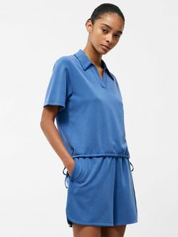 French Connection Wren Polo Shirt, Mid Blue, Mid Blue