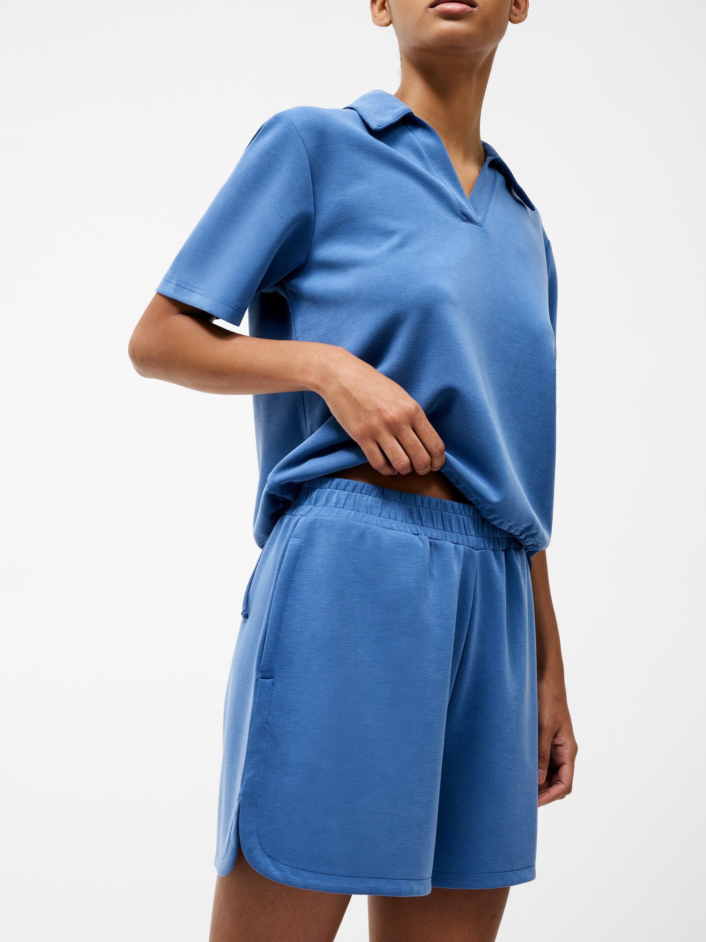 French Connection Wren Sweat Shorts, Mid Blue