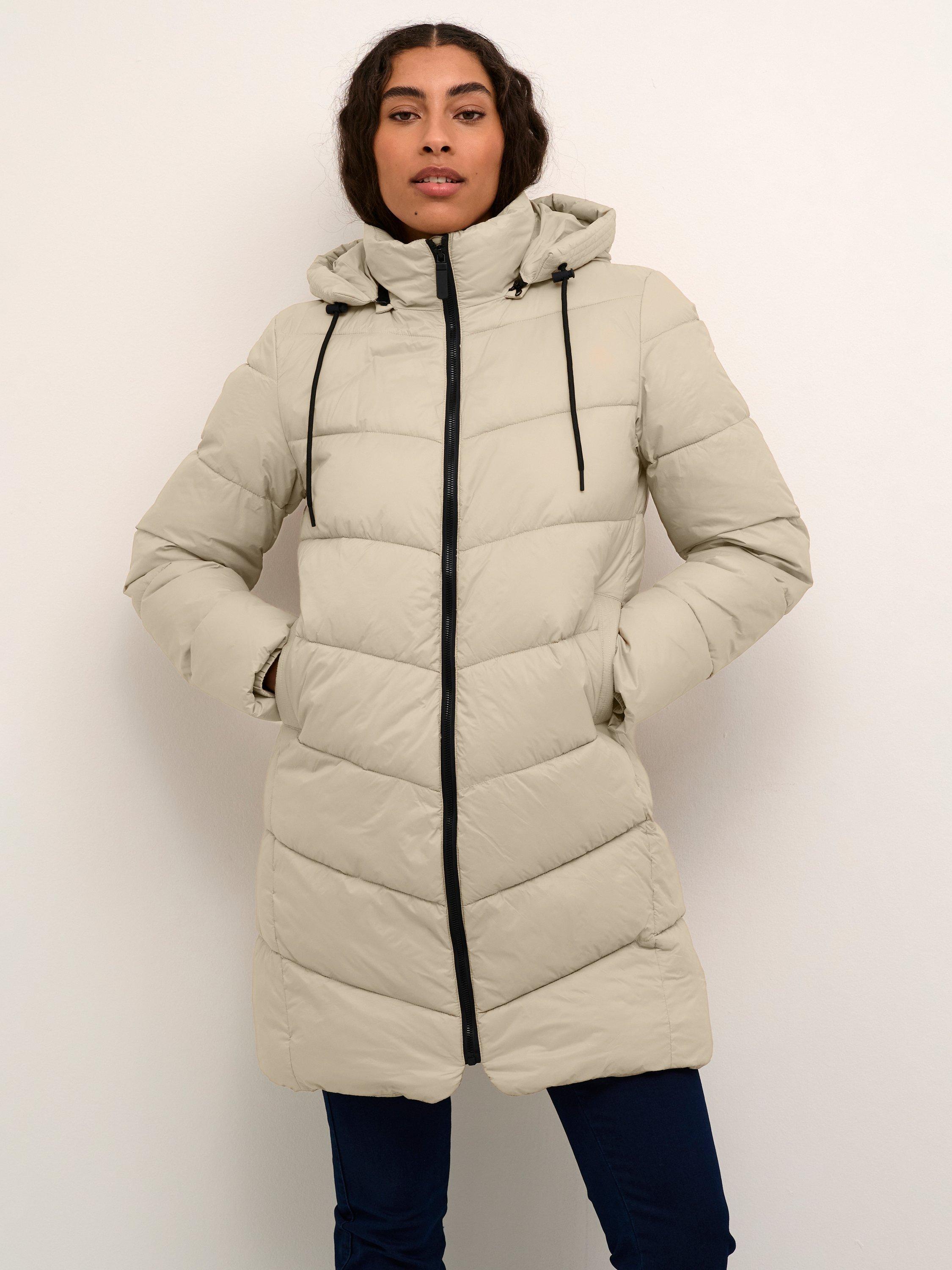 Product image 1 of 6, which shows KAFFE Susanne Puffer Coat, Feather Gray, 8