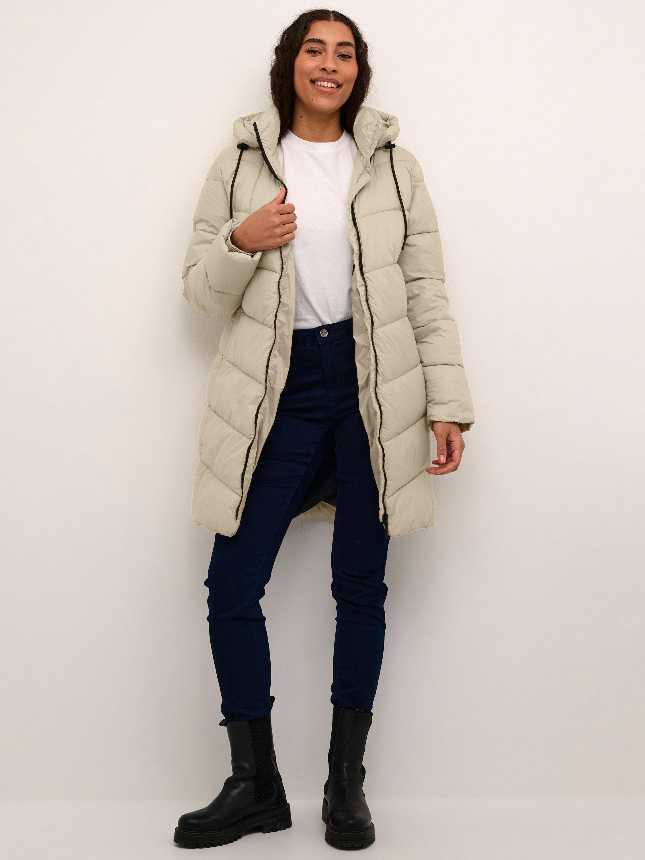 Product image 3 of 6, which shows KAFFE Susanne Puffer Coat, Feather Gray, 8