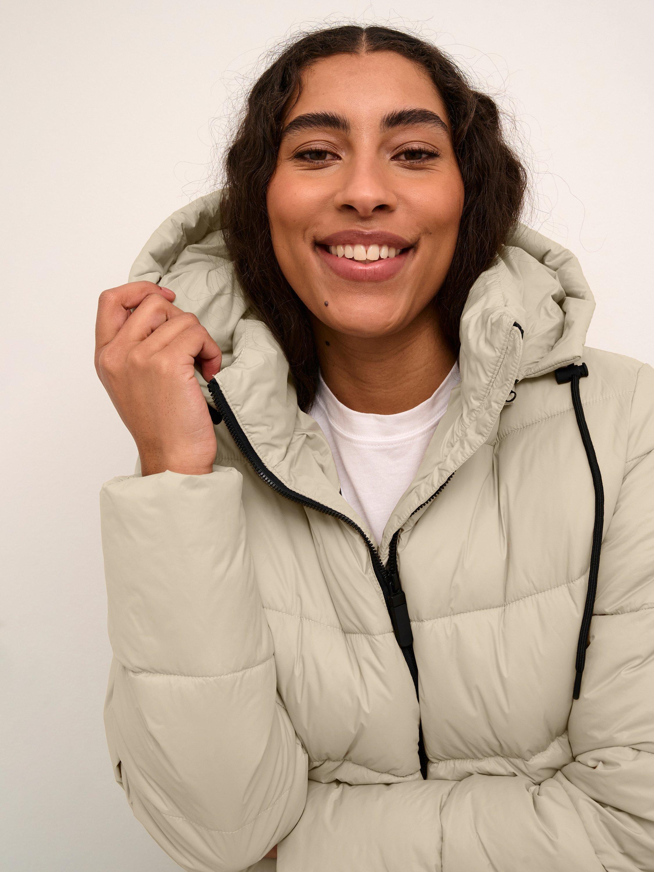 Product image 4 of 6, which shows KAFFE Susanne Puffer Coat, Feather Gray, 8