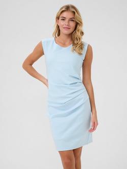 KAFFE India Ruched Sheath Mini Dress, Mid Blue - view 2, Mid Blue