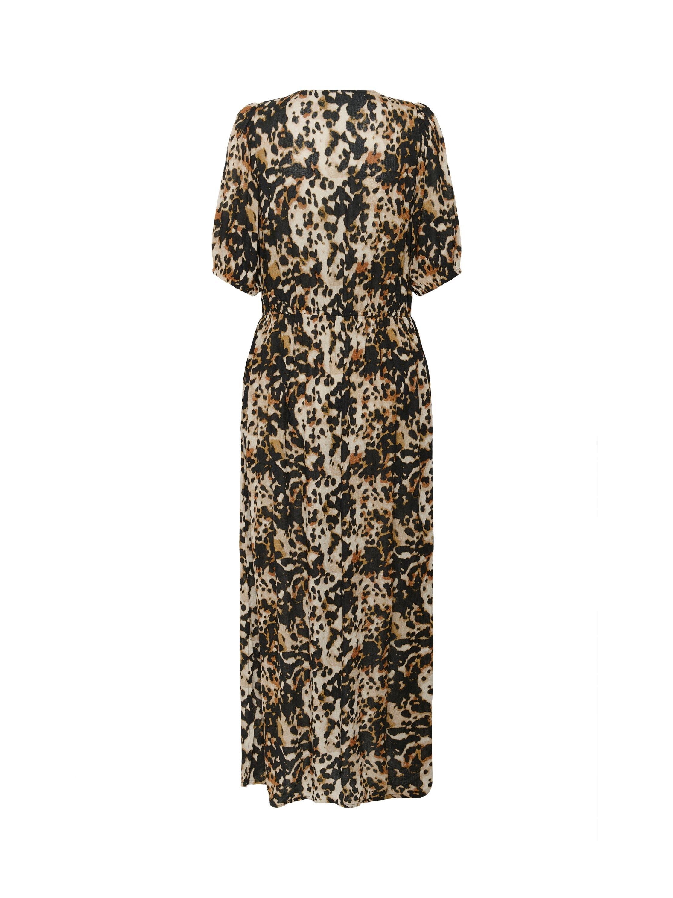 Product image 4 of 4, which shows KAFFE Isolde Amber Animal Print Maxi Dress, Beige/Multi, 8