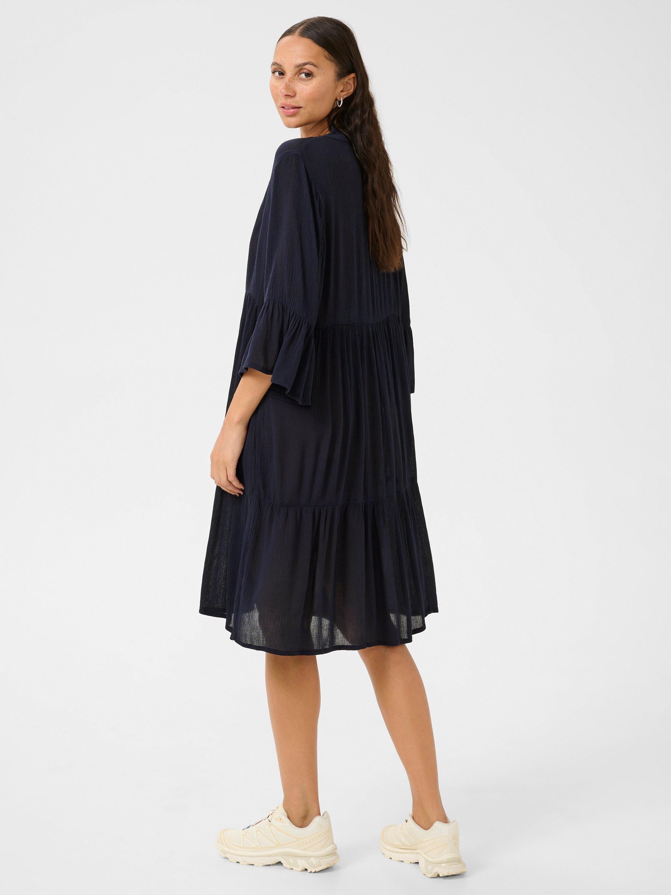 Product image 2 of 6, which shows KAFFE Marianah Amber V-Neck Dress, Mid Blue, 8