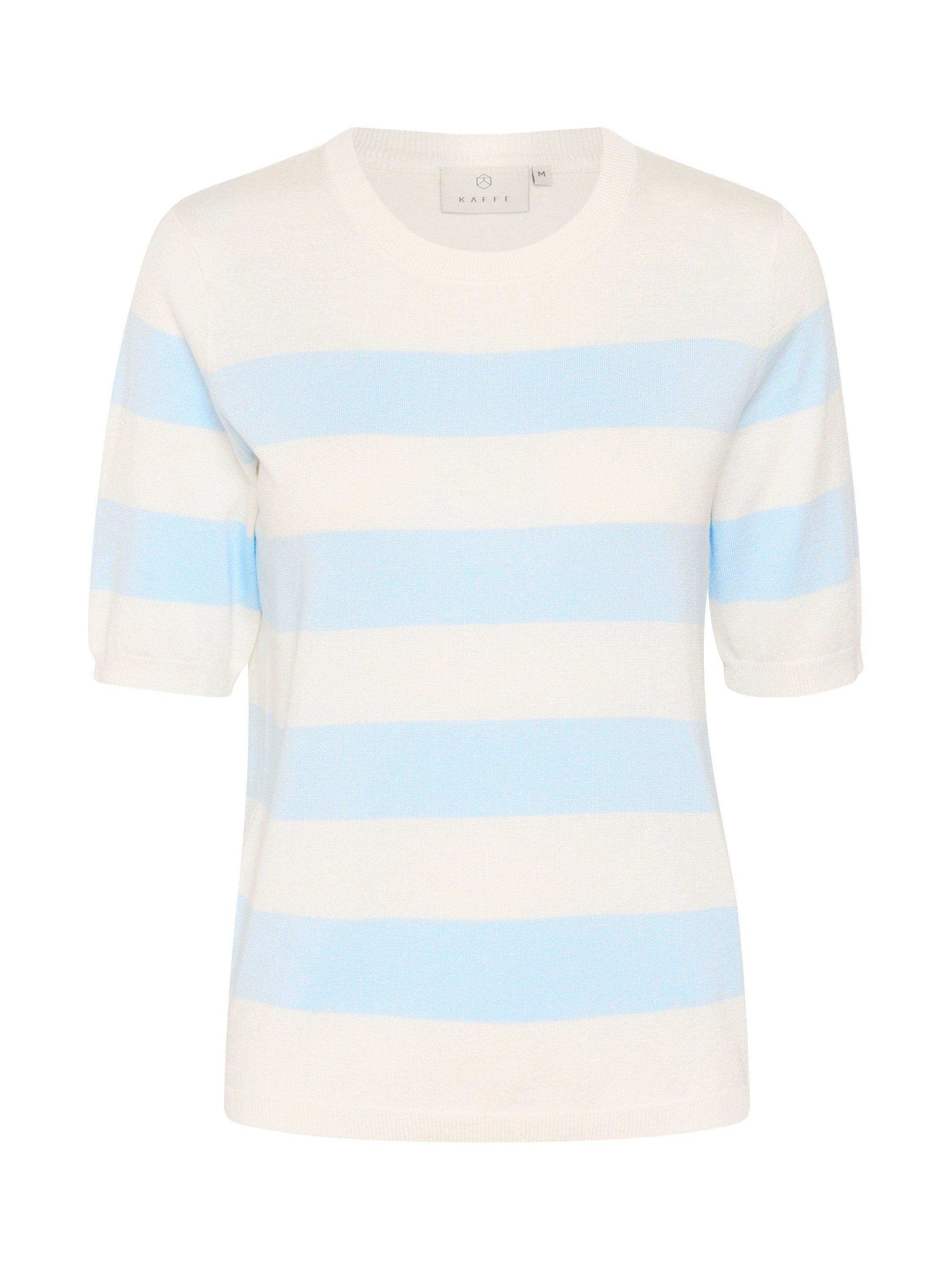 Product image 5 of 6, which shows KAFFE Lizza Stripe Short Sleeve Jumper, Blue/Multi, XS