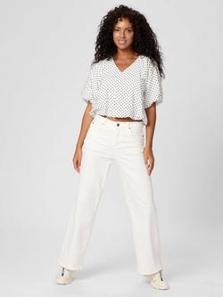 KAFFE Gwen Polka Dot Blouse, White/Multi - view 2, White/Multi