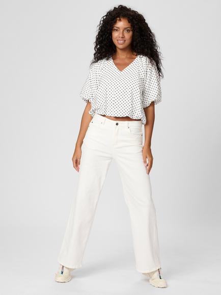 KAFFE Gwen Polka Dot Blouse, White/Multi - view 2, White/Multi