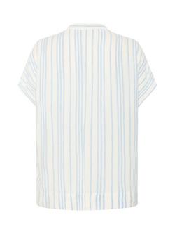 KAFFE Milia Stripe Top, Chalk/Soft Chambray - view 2, Chalk/Soft Chambray