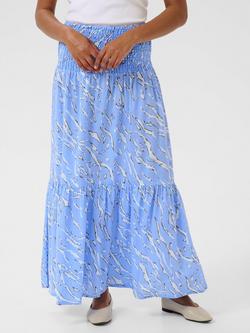KAFFE Smock Waist Maxi Skirt, Vista Blue, Vista Blue