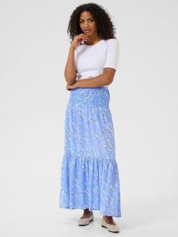 KAFFE Smock Waist Maxi Skirt, Vista Blue - view 2, Vista Blue