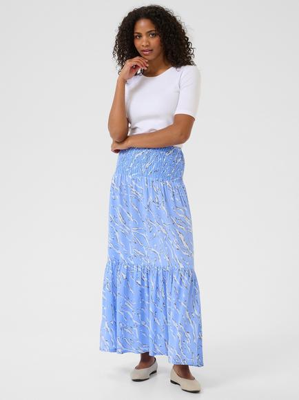 KAFFE Smock Waist Maxi Skirt, Vista Blue - view 2, Vista Blue