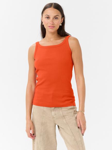 KAFFE Carna Tank Top, Mid Red, Mid Red