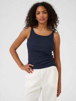 KAFFE Carna Tank Top, Mid Blue, Mid Blue