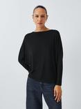 AND/OR Batwing Long Sleeve Jersey Top, Black