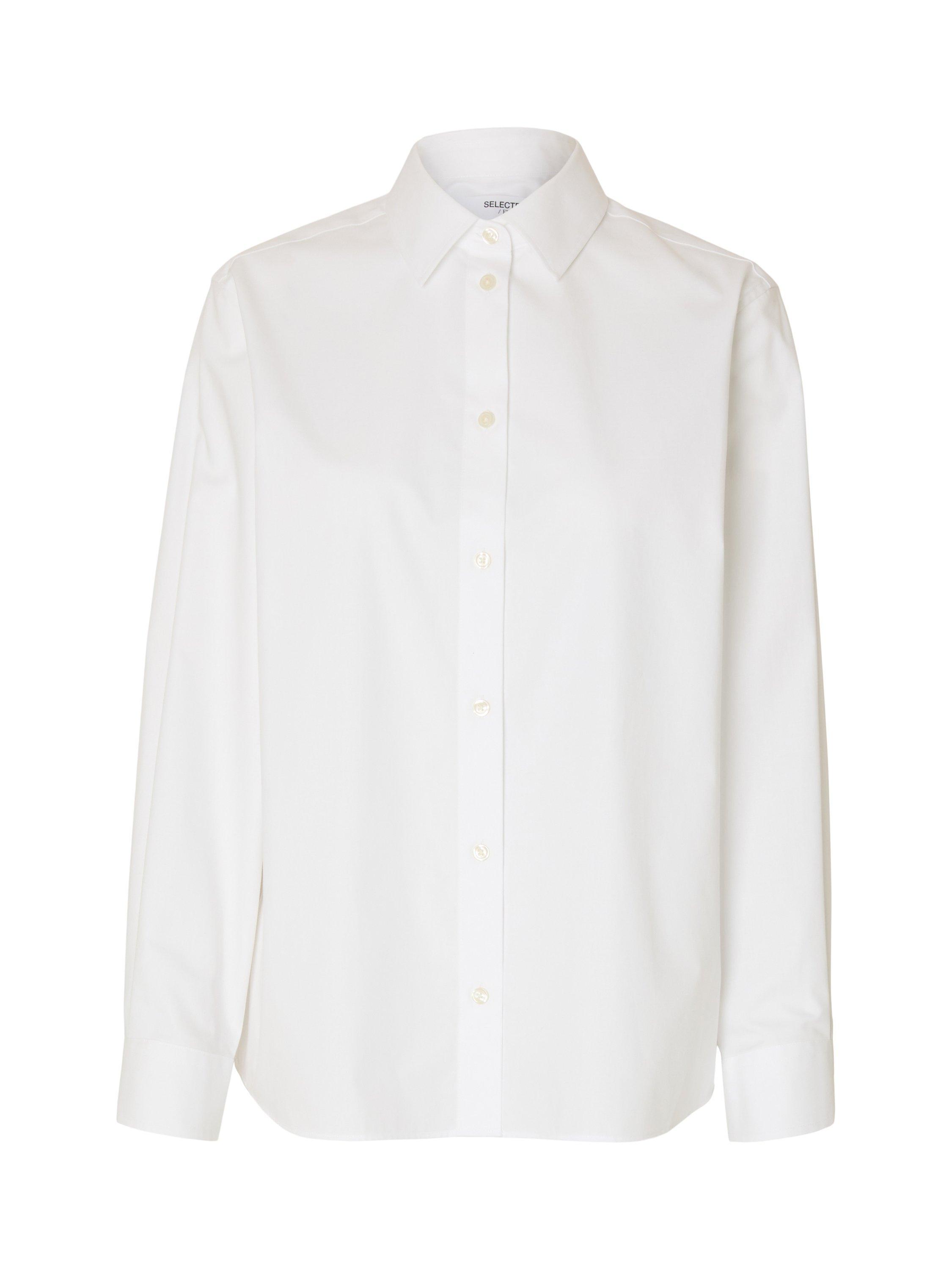 Product image 5 of 5, which shows Selected Cotton Long Sleeved Shirt, Bright White, 6