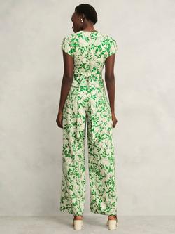 Hobbs Cressida Floral Jumpsuit, Cream/Green - view 2, Cream/Green