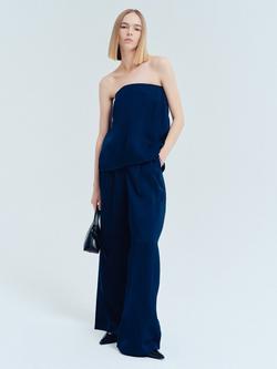 Selected Leonore Wide Leg Trousers, Dark Sapphire