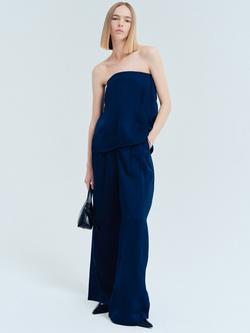 Selected Leonore Sleeveless Open Neck Tube Top, Dark Sapphire