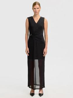 Selected Folga Sleeveless V Neck High Back Maxi Dress, Black