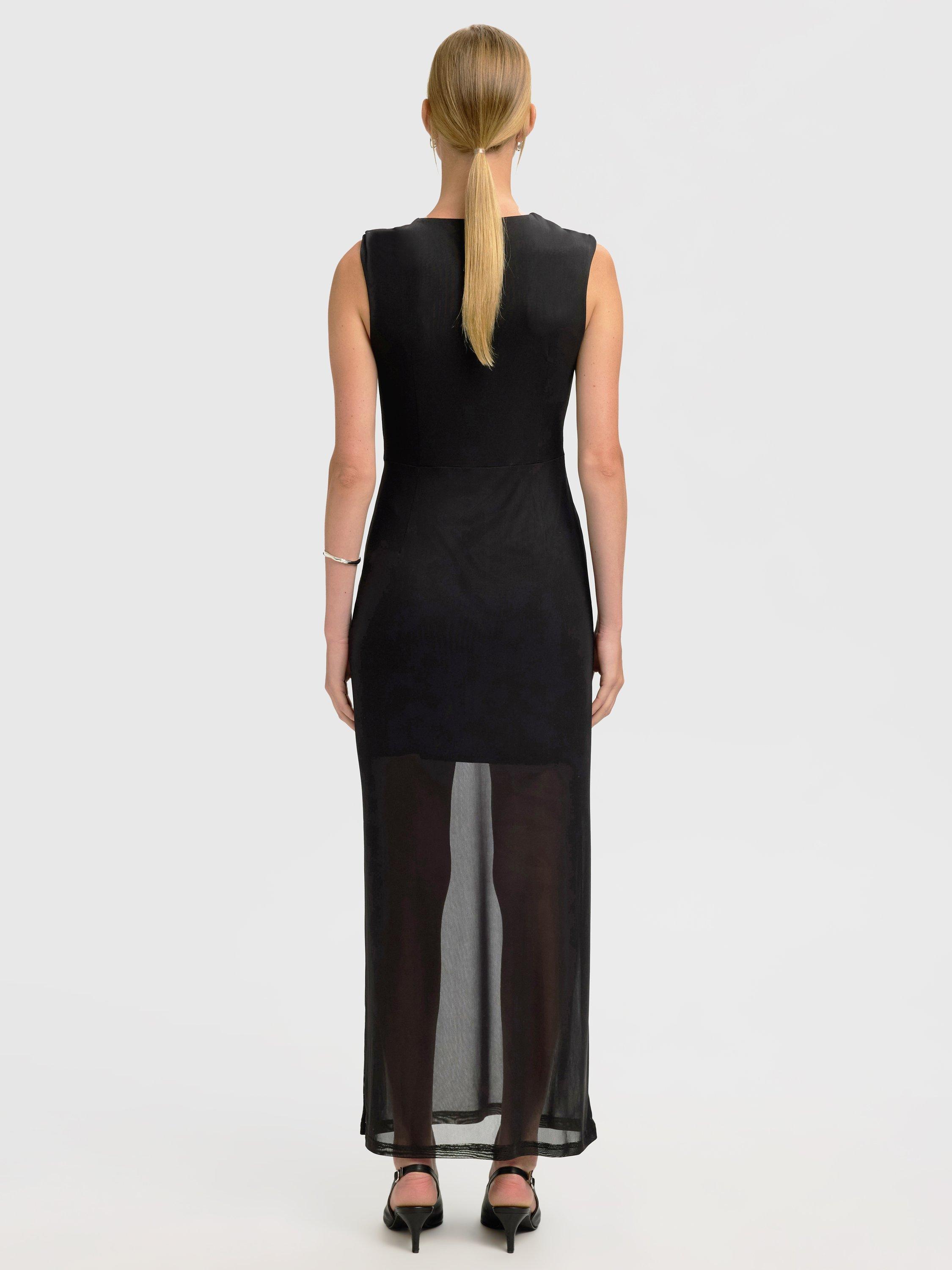 Product image 5 of 6, which shows Selected Folga Sleeveless V Neck High Back Maxi Dress, Black, XS