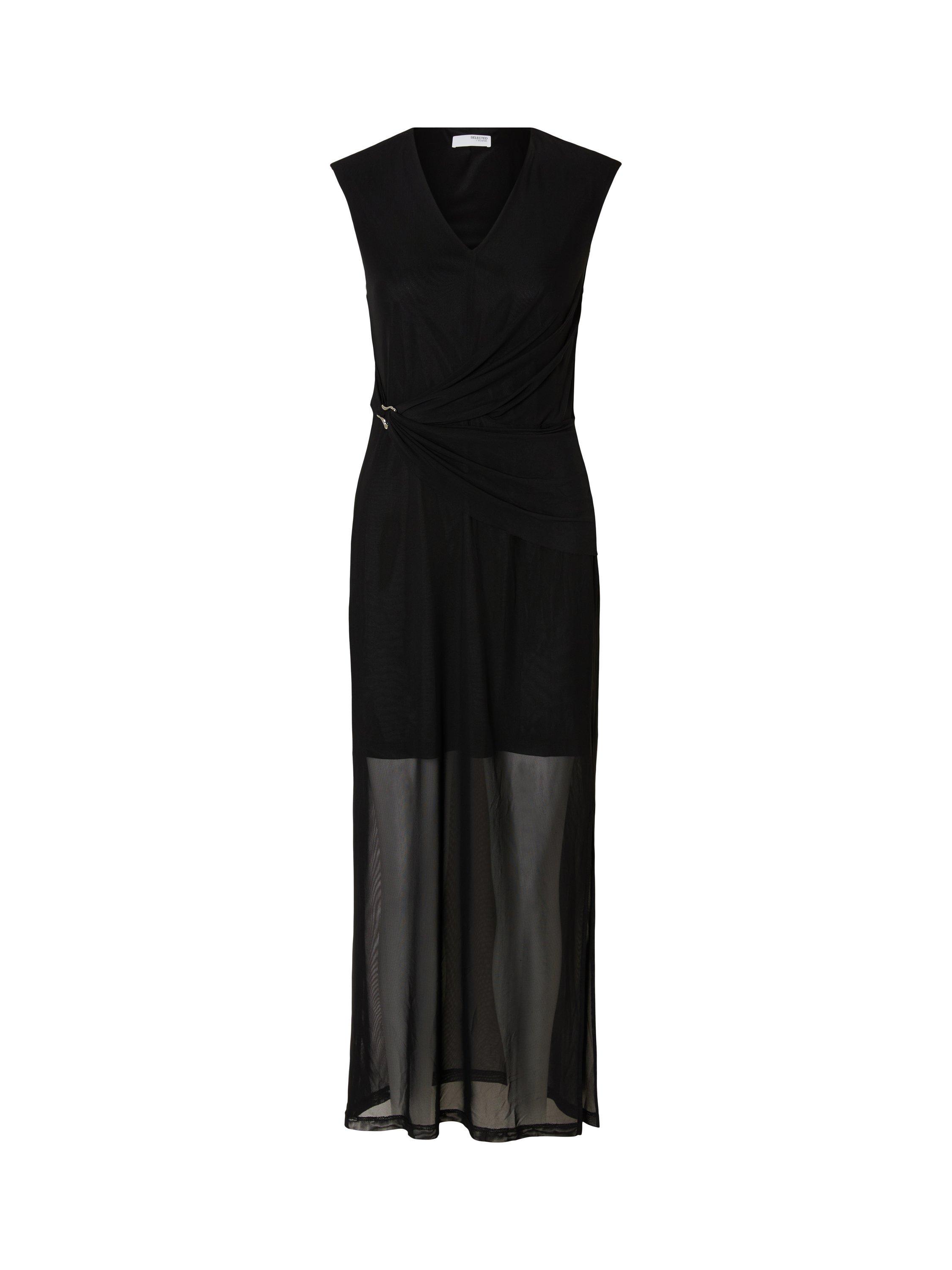 Product image 6 of 6, which shows Selected Folga Sleeveless V Neck High Back Maxi Dress, Black, XS
