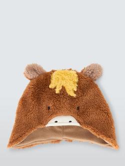 John Lewis Baby Highland Cow Trapper Hat, Burnt Orange, Burnt Orange