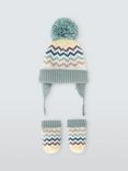 John Lewis Baby Fair Isle Knitted Hat & Mittens Set, Multi