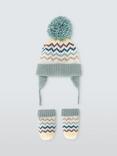 John Lewis Baby Fair Isle Knitted Hat & Mittens Set, Multi