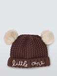 John Lewis Baby Little One Knitted Beanie Hat, Brown