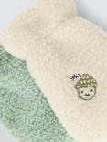 John Lewis Baby Acorn Mittens, Pack of 2, Cream/Aqua